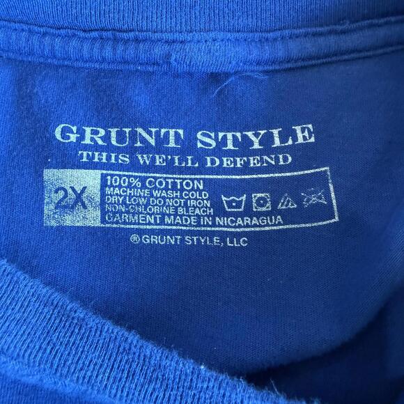 Grunt Style Mens 2XL Distressed Style United States Flag Blue T Shirt Patriotic - Picture 5 of 5